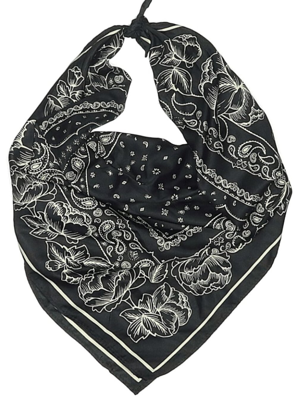🍂Black Bandana-Style Scarf - Triangle Tie